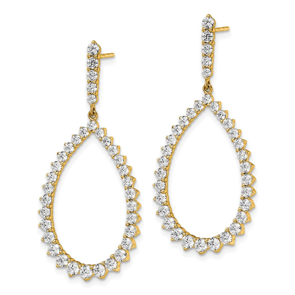 True Origin 14K Yellow Gold 3 carat Lab Grown Diamond VS+ F+ Complete Dangle Hoop Earrings