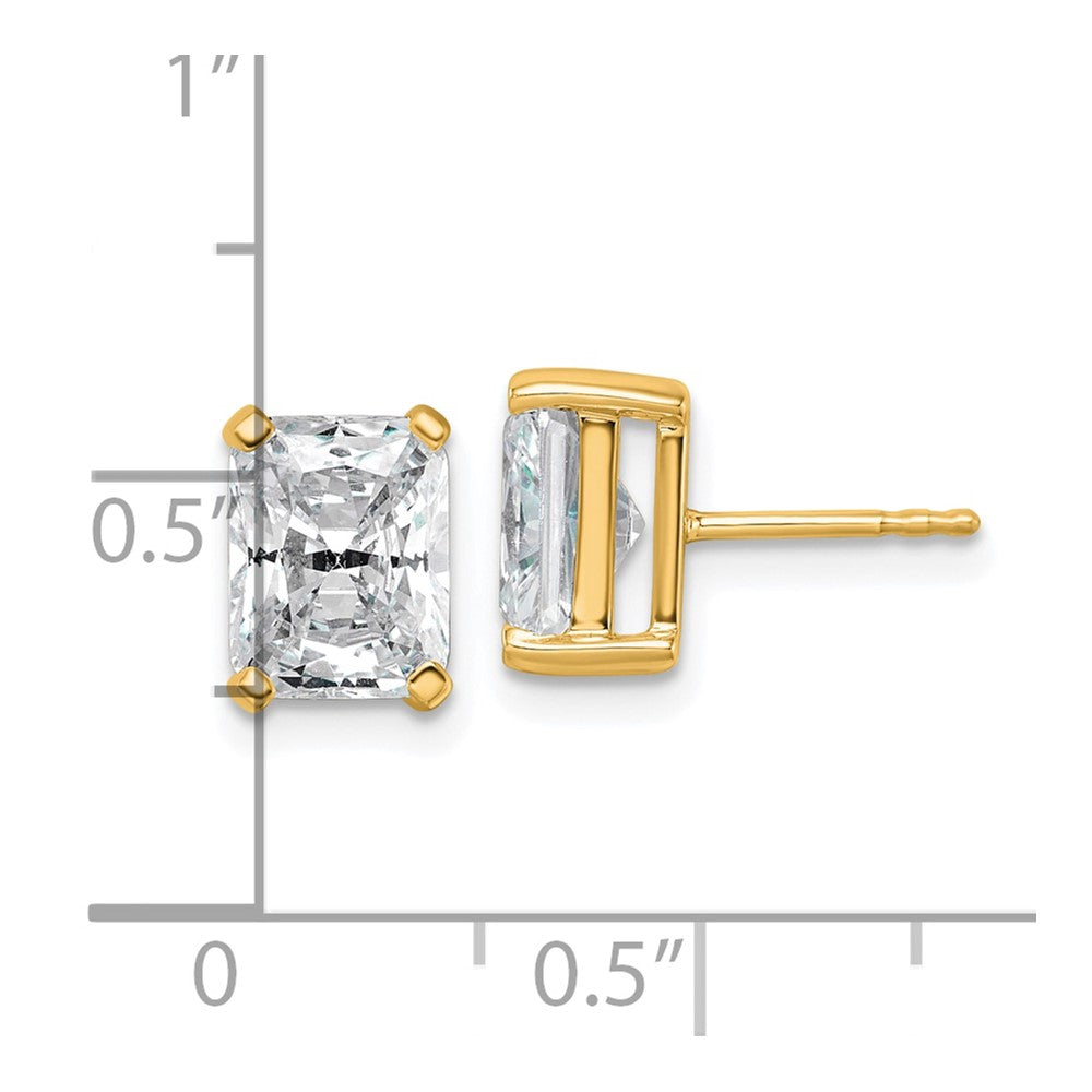 14k 4 carat Lab Grown Diamond VS/SI+ G+ Radiant Complete Four Prong Stud Earrings