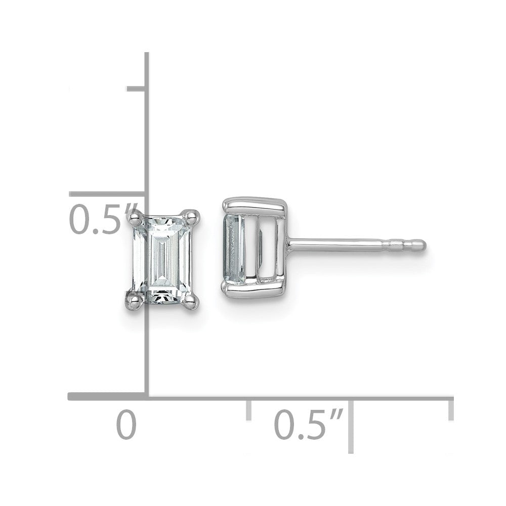 14k White Gold 1 1/2 carat Lab Grown Diamond VS/SI+ G+ Emerald Complete Four Prong Stud Earrings