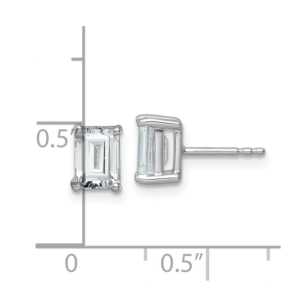 14k White Gold 2 carat Lab Grown Diamond VS/SI+ G+ Emerald Complete Four Prong Stud Earrings