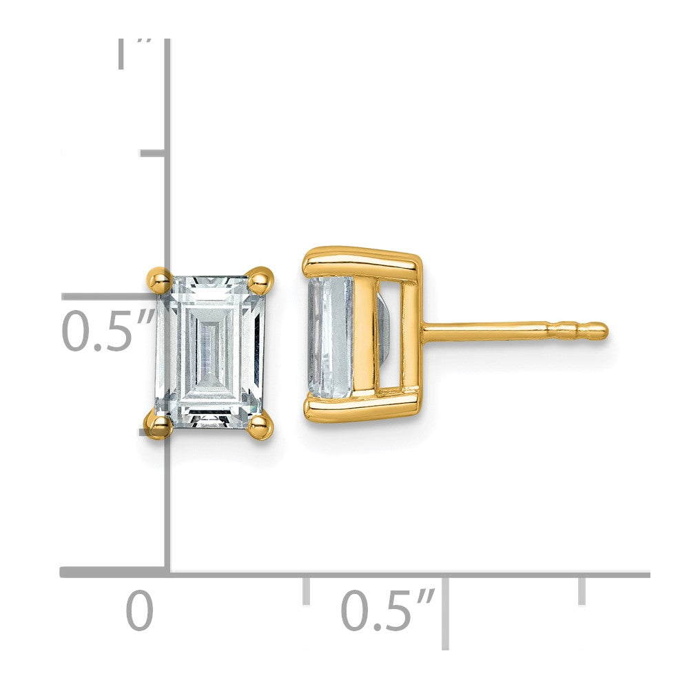 14k 3 carat Lab Grown Diamond VS/SI+ G+ Emerald Complete Four Prong Stud Earrings