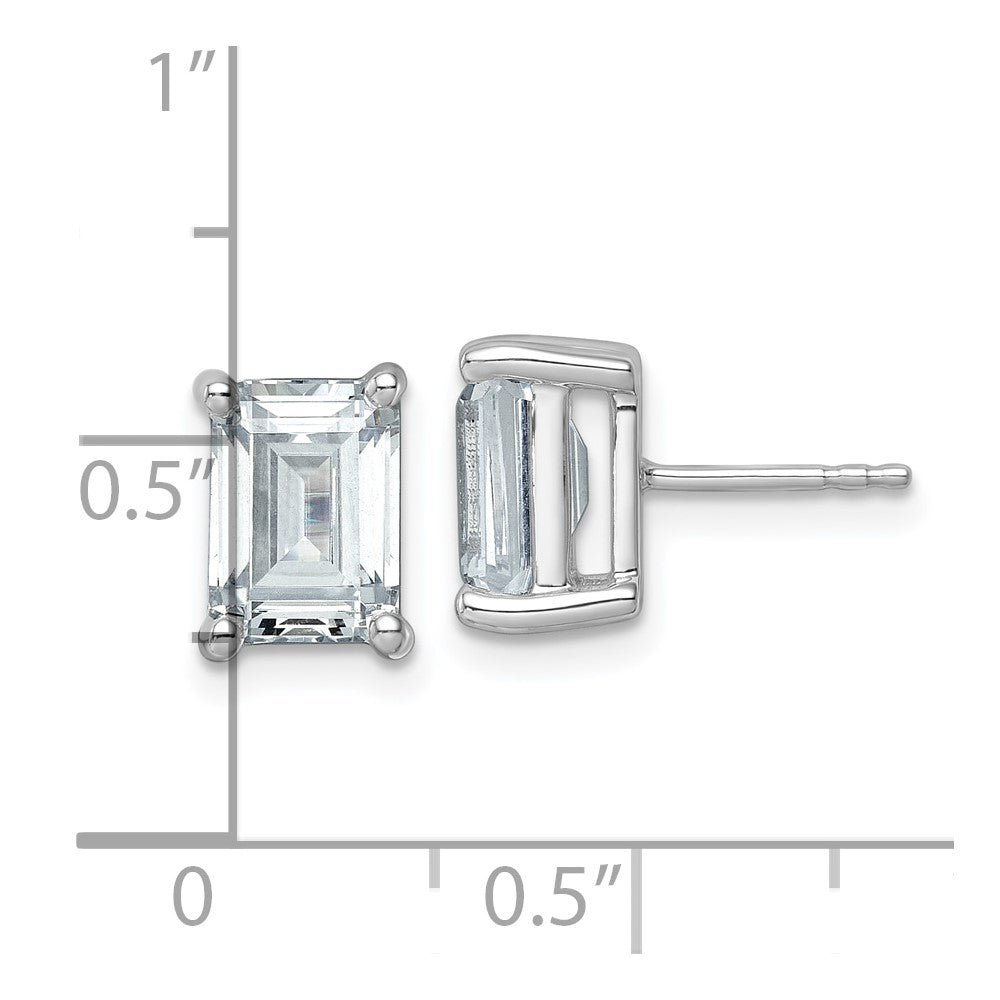 14k White Gold 5 carat Certified Lab Grown Diamond VS/SI+ G+ Emerald Complete Four Prong Stud Earrings