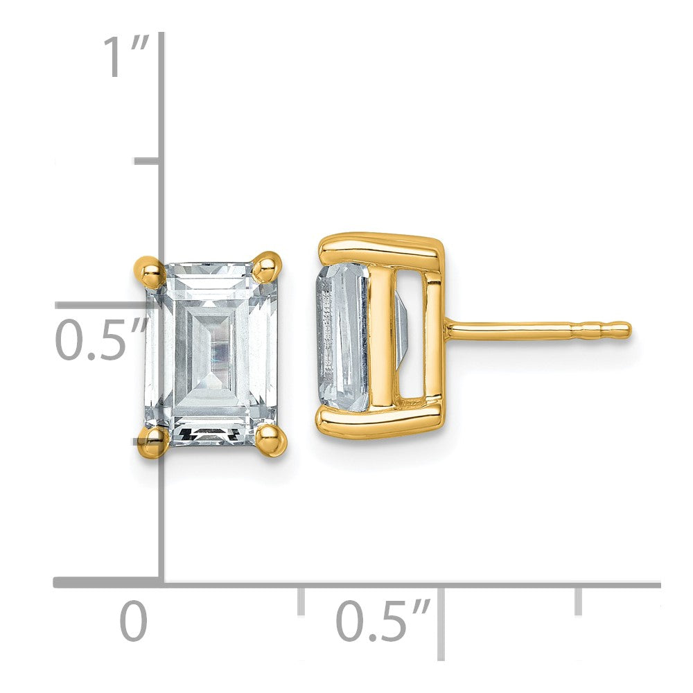14k 5 carat Lab Grown Diamond VS/SI+ G+ Emerald Complete Four Prong Stud Earrings