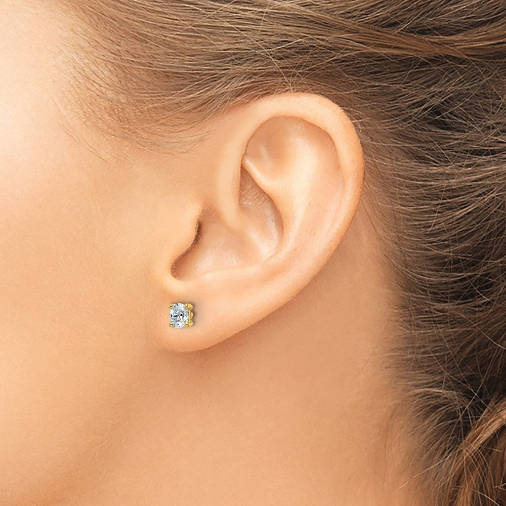 14k 1/2 carat Certified Lab Grown Diamond VS/SI+ G+ Complete Oval Four Prong Stud Earrings