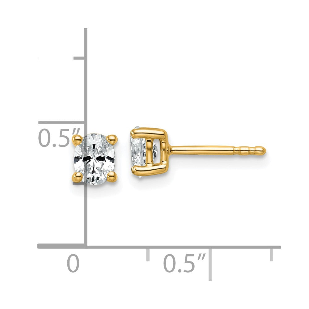 14k 1/2 carat Lab Grown Diamond VS/SI+ G+ Complete Oval Four Prong Stud Earrings