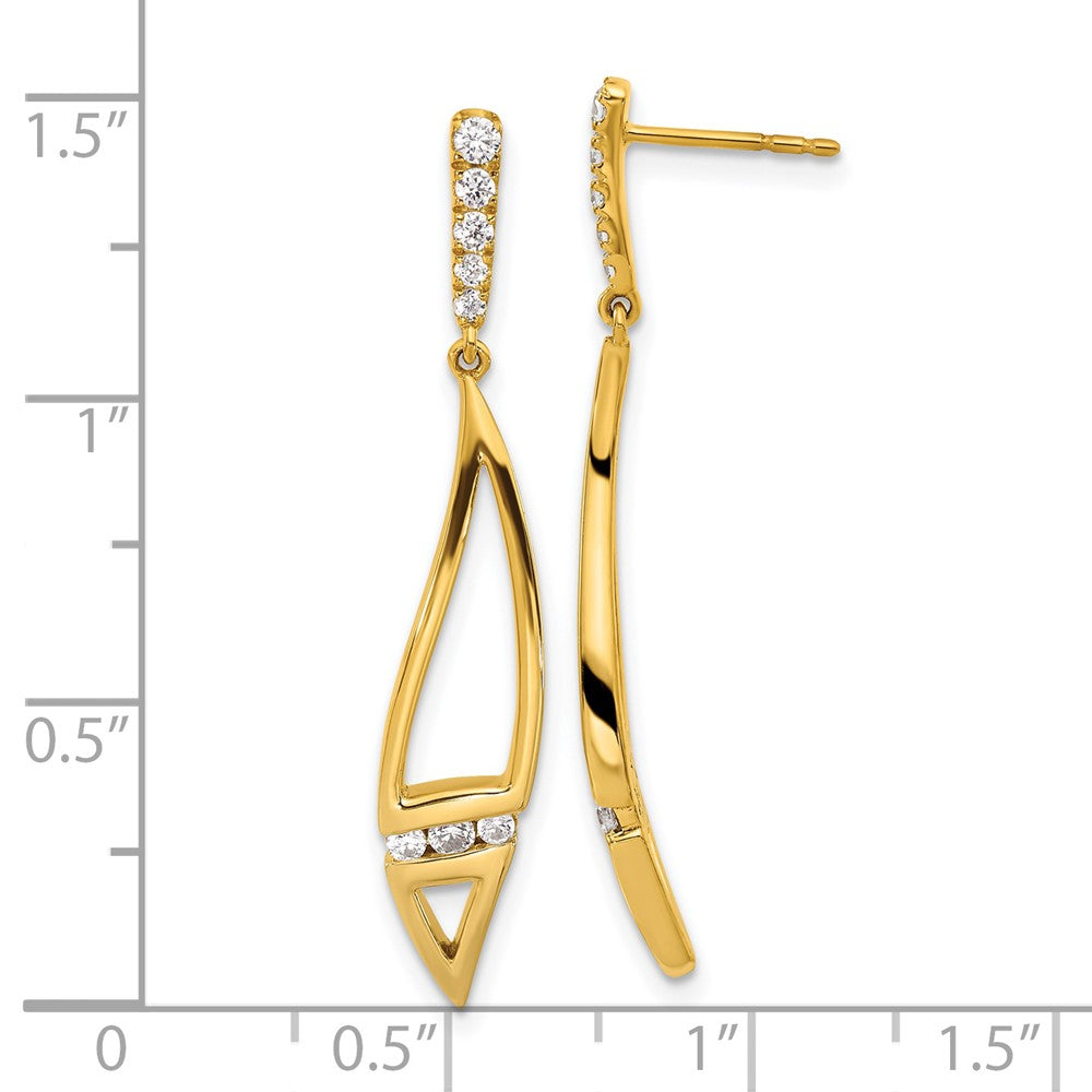 14K Lab Grown Diamond VS/SI+ G+ Curved Post Dangle Earrings