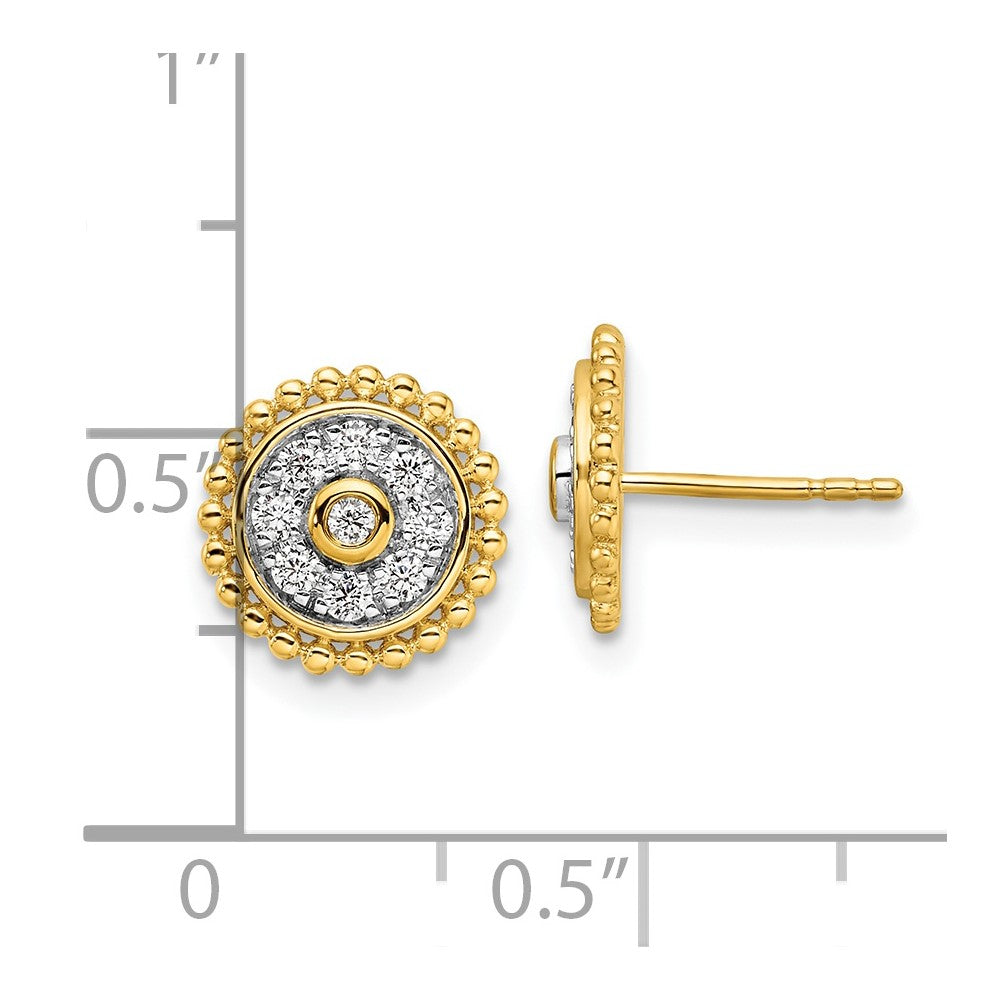14k 1/3 carat Lab Grown Diamond VS/SI+ G+ Circle Post Earrings