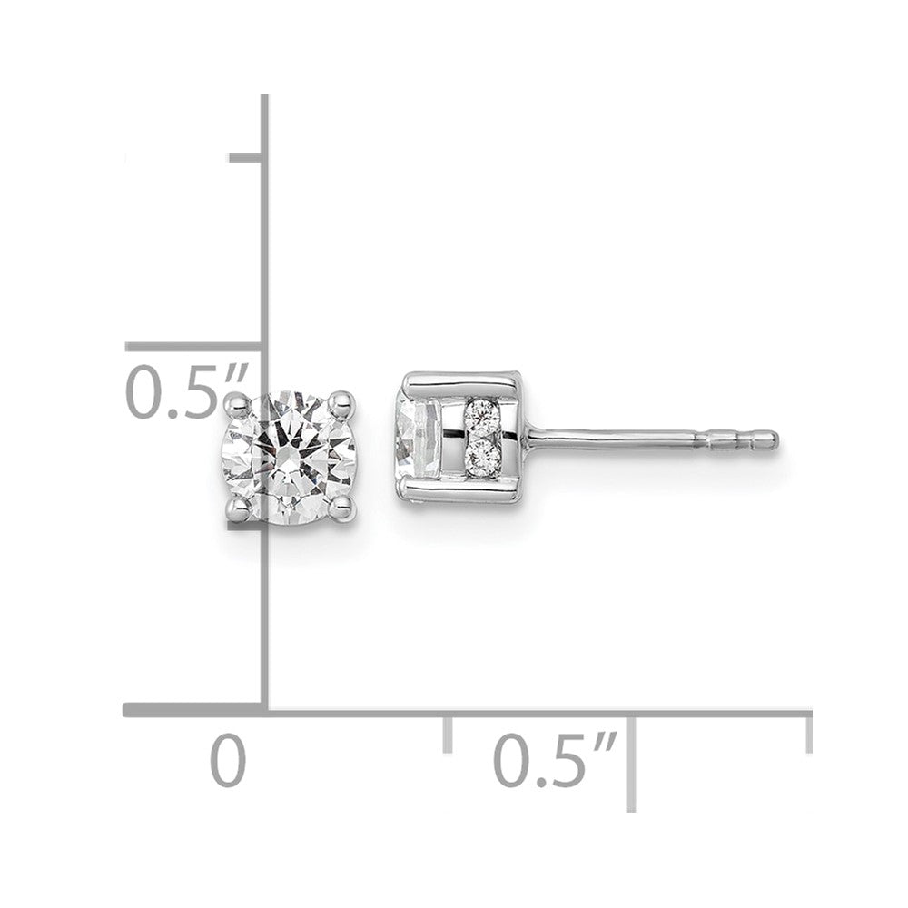 14k White Gold 1 carat Lab Grown Diamond VS/SI+ G+ Complete Stud Post Earrings
