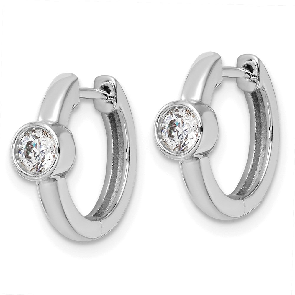 True Origin 14K White Gold 1/3 carat Lab Grown Diamond VS+ F+ Hinged Hoop Complete Earrings