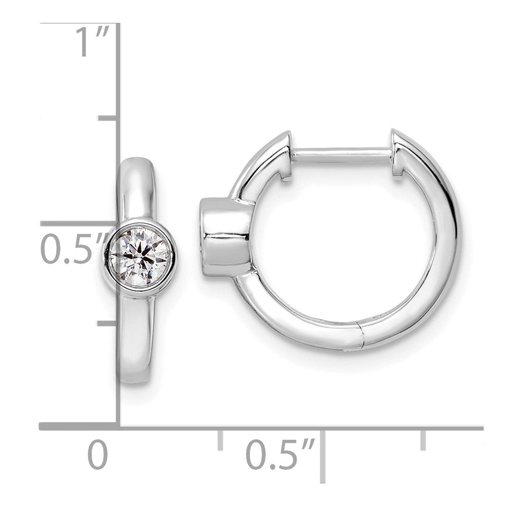 True Origin 14K White Gold 1/3 carat Lab Grown Diamond VS+ F+ Hinged Hoop Complete Earrings