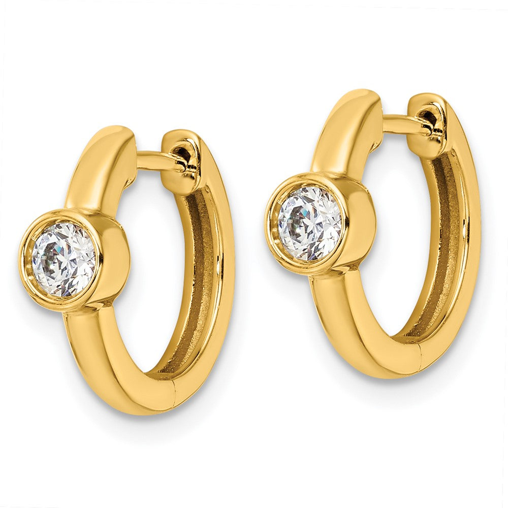True Origin 14K Yellow Gold 1/3 carat Lab Grown Diamond VS+ F+ Hinged Hoop Complete Earrings