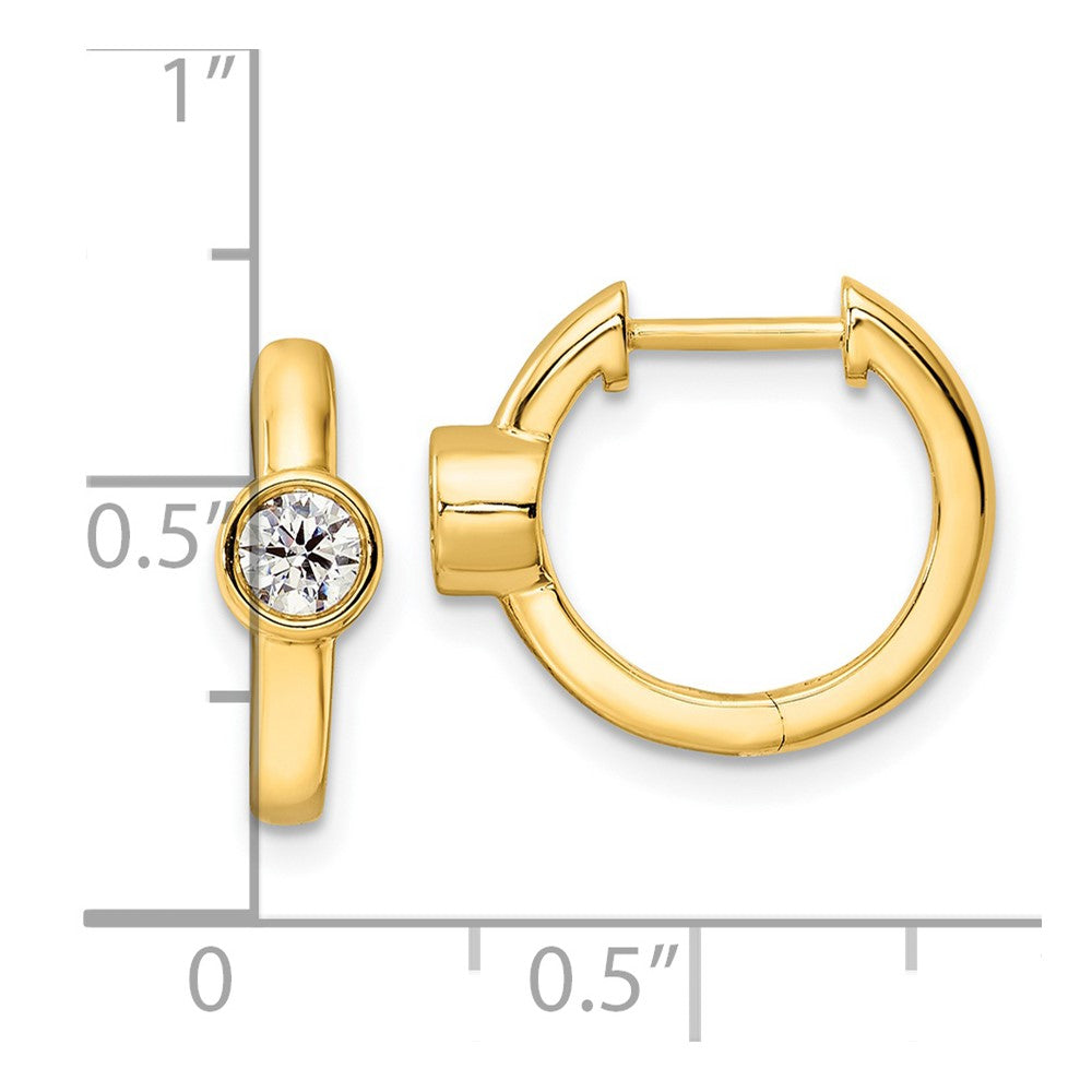 True Origin 14K Yellow Gold 1/3 carat Lab Grown Diamond VS+ F+ Hinged Hoop Complete Earrings