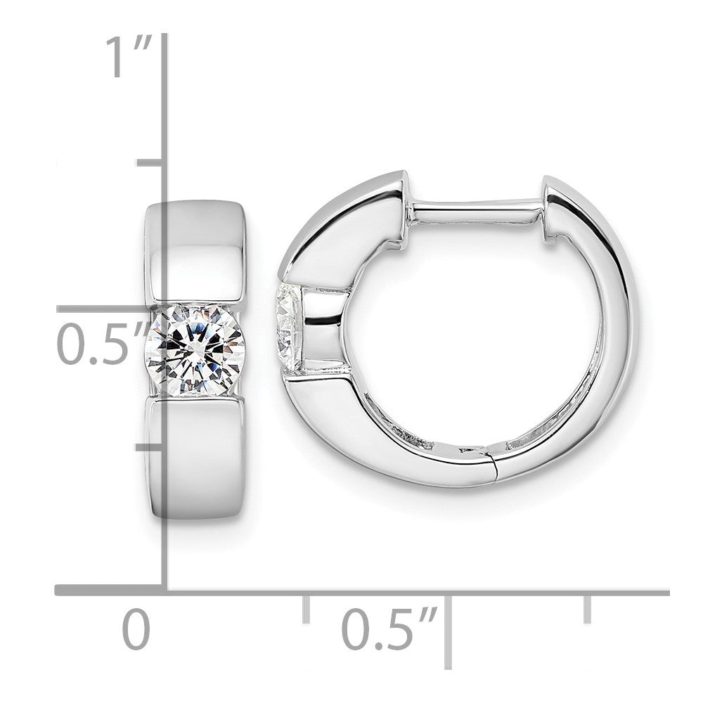 True Origin 14K White Gold 1/3 carat Lab Grown Diamond VS+ F+ Hinged Hoop Complete Earrings