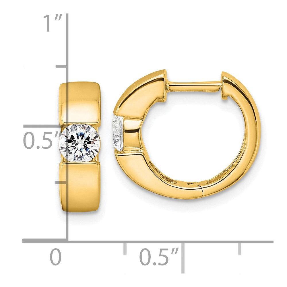 True Origin 14K Yellow Gold 1/3 carat Lab Grown Diamond VS+ F+ Hinged Hoop Complete Earrings