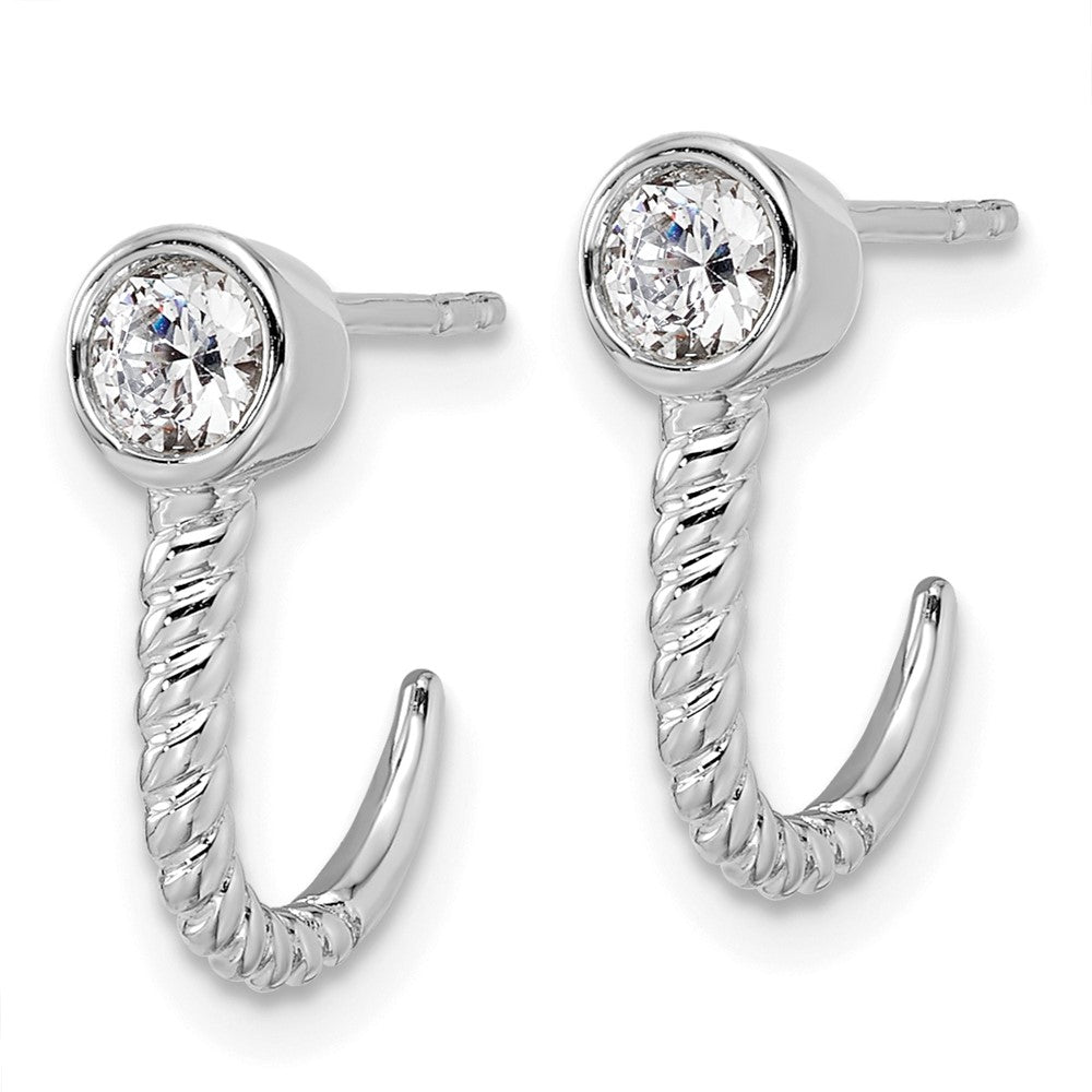 True Origin 14K White Gold 1/3 carat Lab Grown Diamond VS+ F+ Complete J-Hoop Earrings