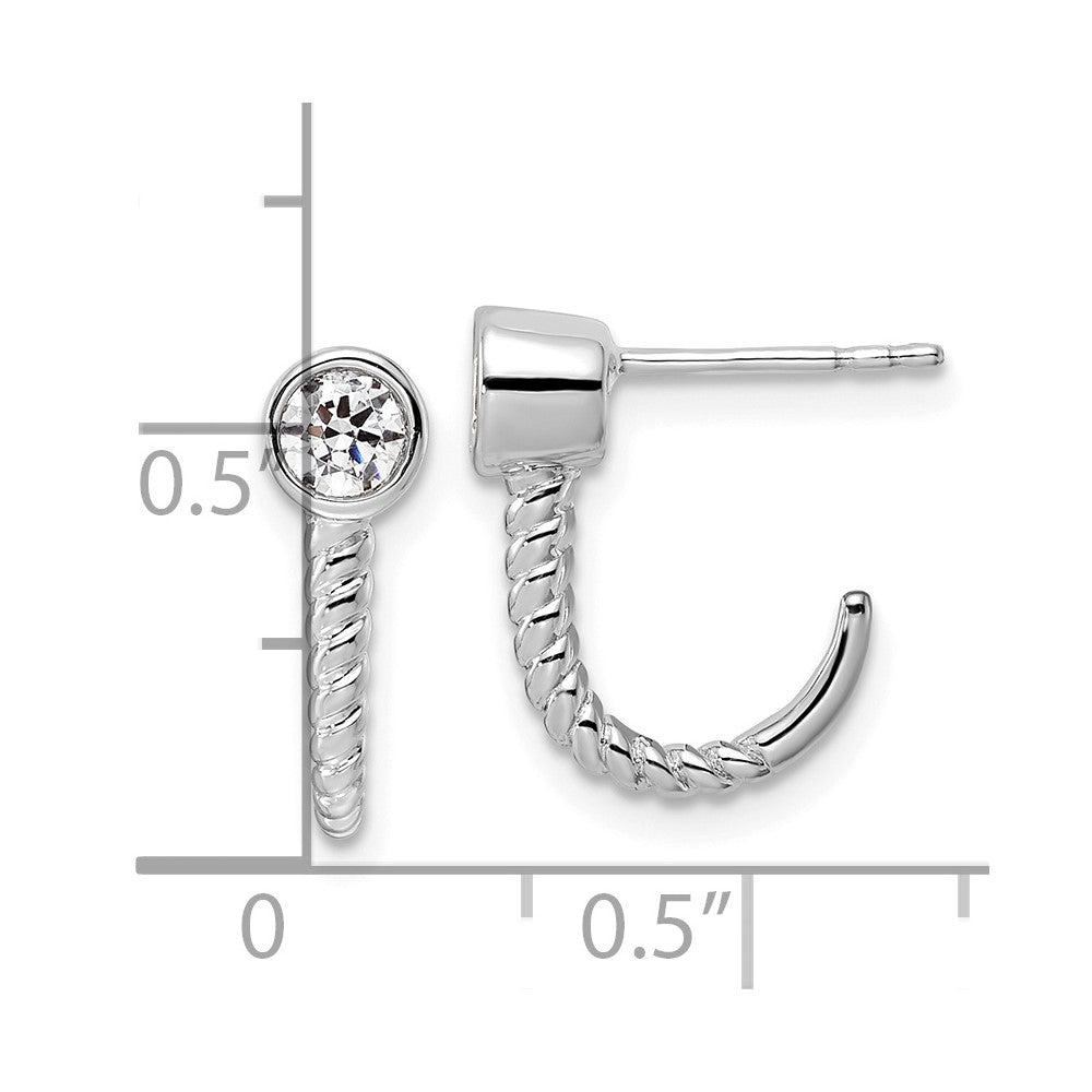 True Origin 14K White Gold 1/3 carat Lab Grown Diamond VS+ F+ Complete J-Hoop Earrings