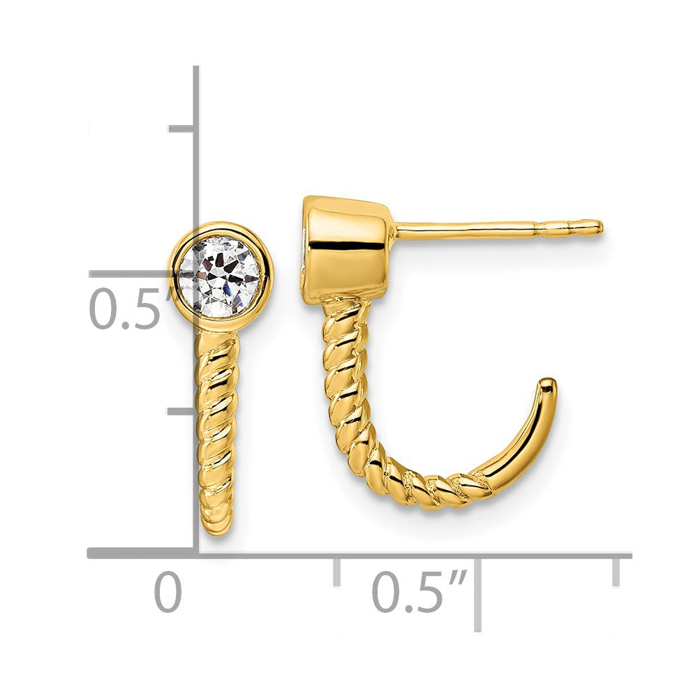 True Origin 14K Yellow Gold 1/3 carat Lab Grown Diamond VS+ F+ Complete J-Hoop Earrings