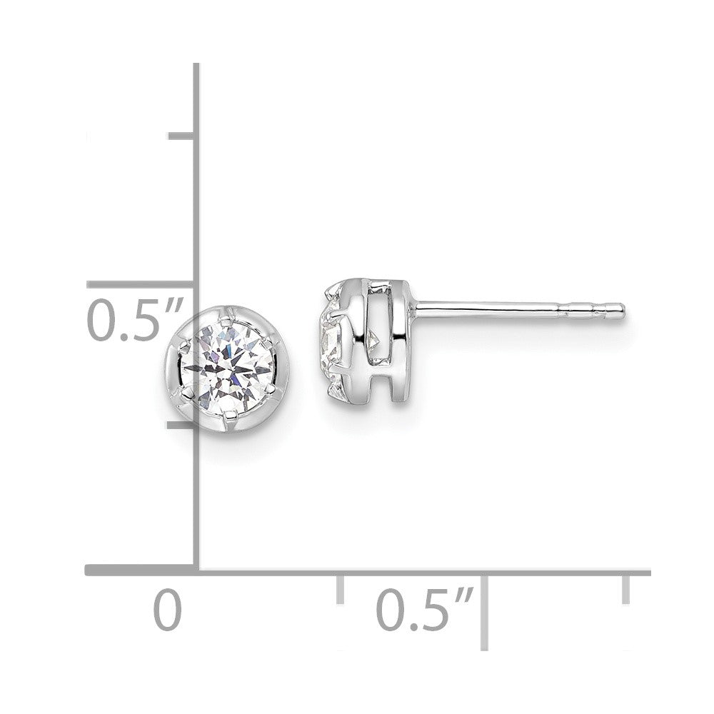 True Origin 14K White Gold 1/2 carat Lab Grown Diamond VS+ F+ Complete Solitaire Post Earrings