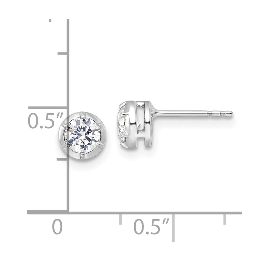 True Origin 14K White Gold 5/8 carat Lab Grown Diamond VS+ F+ Complete Solitaire Post Earrings
