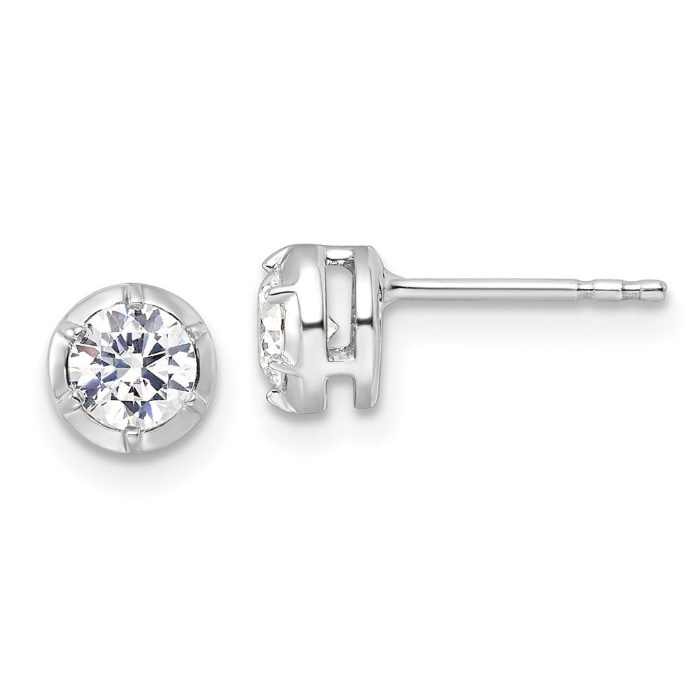 True Origin 14K White Gold 5/8 carat Lab Grown Diamond VS+ F+ Complete Solitaire Post Earrings