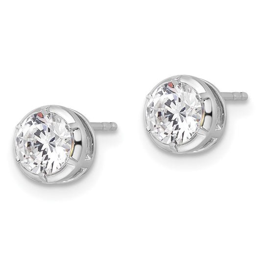 True Origin 14K White Gold 1 carat Lab Grown Diamond VS+ F+ Complete Solitaire Post Earrings