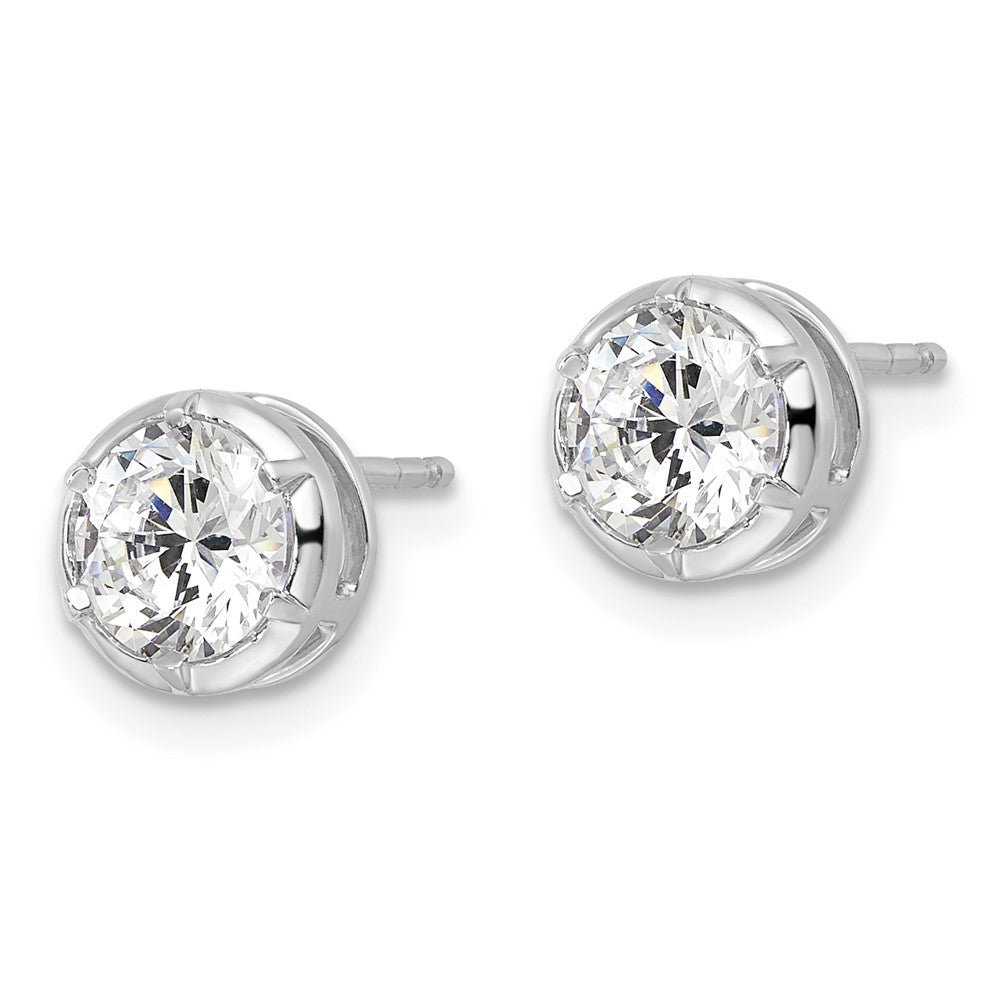 True Origin 14K White Gold 1 1/2 carat Lab Grown Diamond VS+ F+ Complete Solitaire Post Earrings