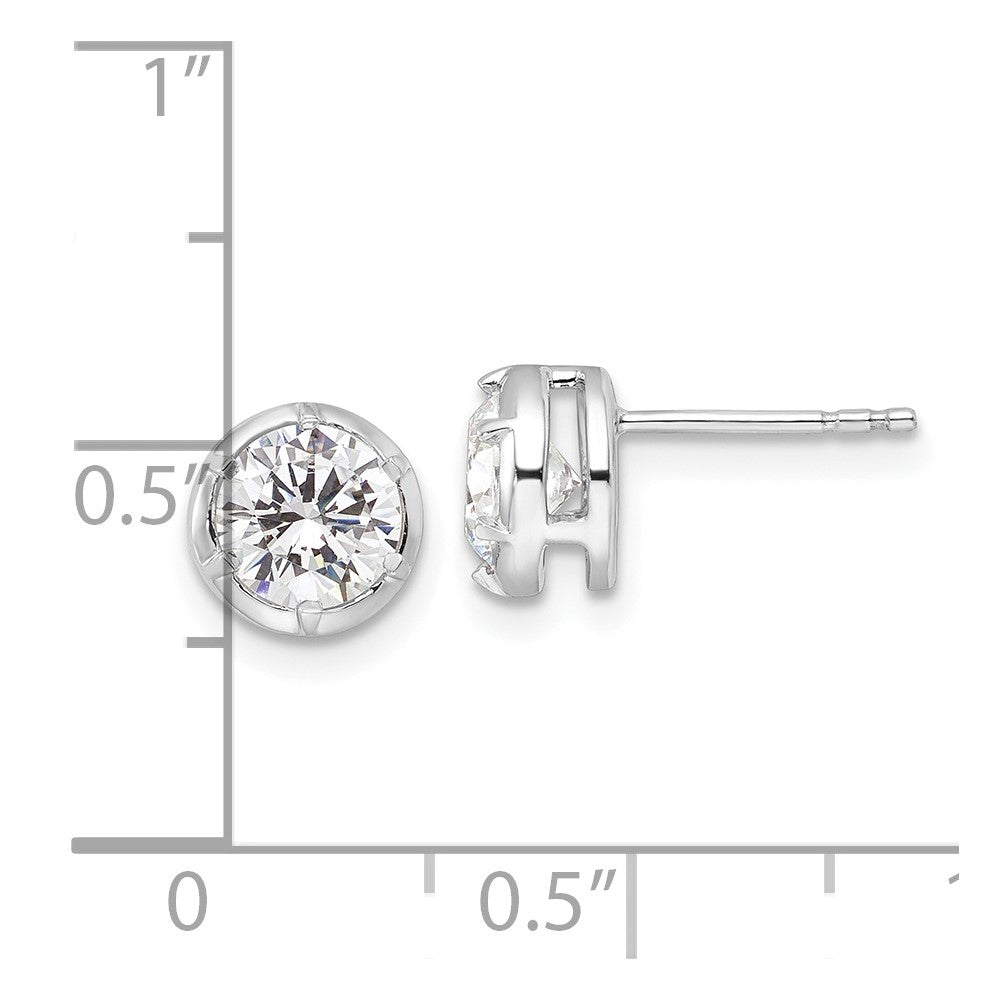True Origin 14K White Gold 1 1/2 carat Lab Grown Diamond VS+ F+ Complete Solitaire Post Earrings