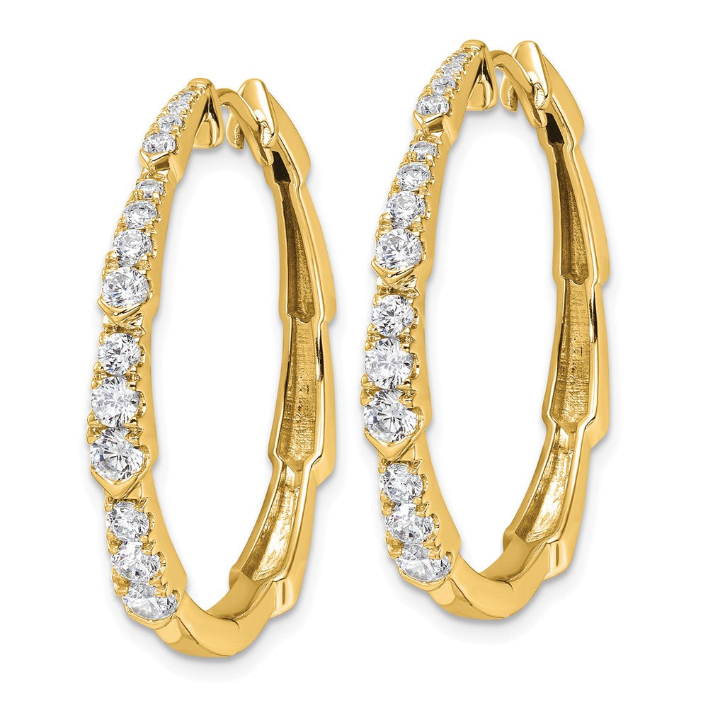 True Origin 14K Yellow Gold 1 1/5 carat Lab Grown Diamond VS+ F+ Hoop Complete Earrings