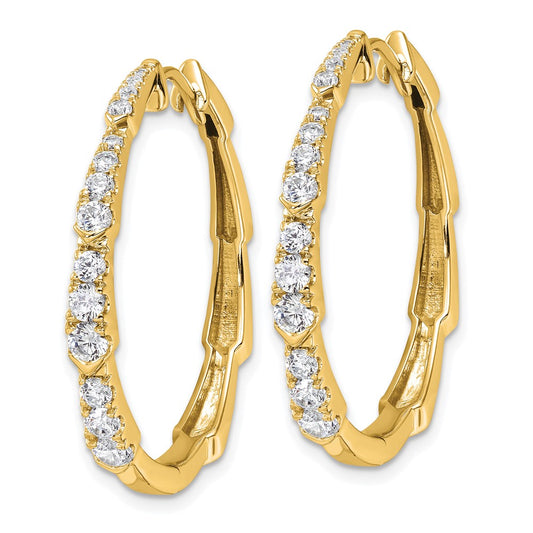 True Origin 14K Yellow Gold 1 1/5 carat Lab Grown Diamond VS+ F+ Hoop Complete Earrings