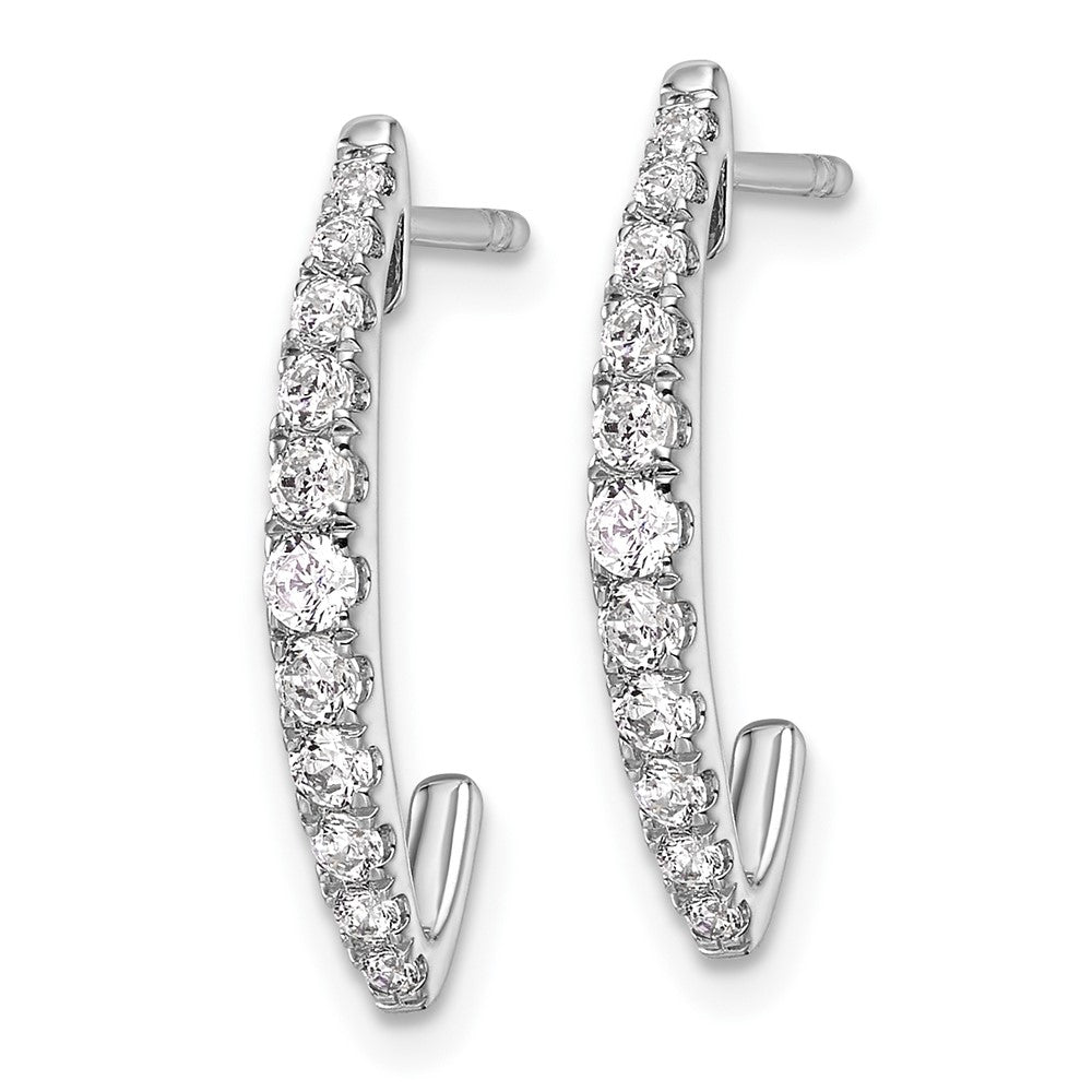 True Origin 14K White Gold 1/2 carat Lab Grown Diamond VS+ F+ J-Hoop Complete Earrings
