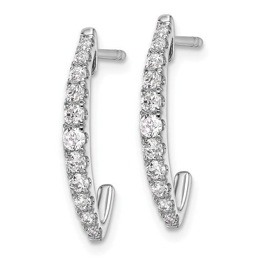 True Origin 14K White Gold 1/2 carat Lab Grown Diamond VS+ F+ J-Hoop Complete Earrings