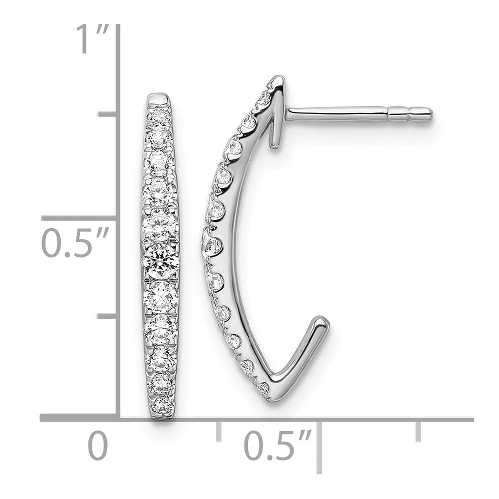 True Origin 14K White Gold 1/2 carat Lab Grown Diamond VS+ F+ J-Hoop Complete Earrings