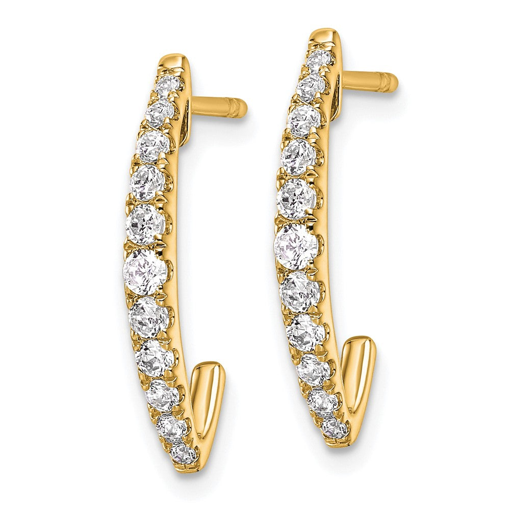 True Origin 14K Yellow Gold 1/2 carat Lab Grown Diamond VS+ F+ J-Hoop Complete Earrings