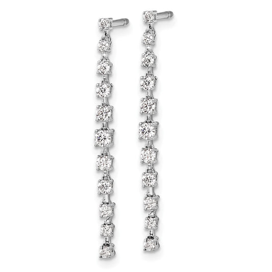 True Origin 14K White Gold .50 carat Lab Grown Diamond VS+ F+ Complete Post Dangle Earrings