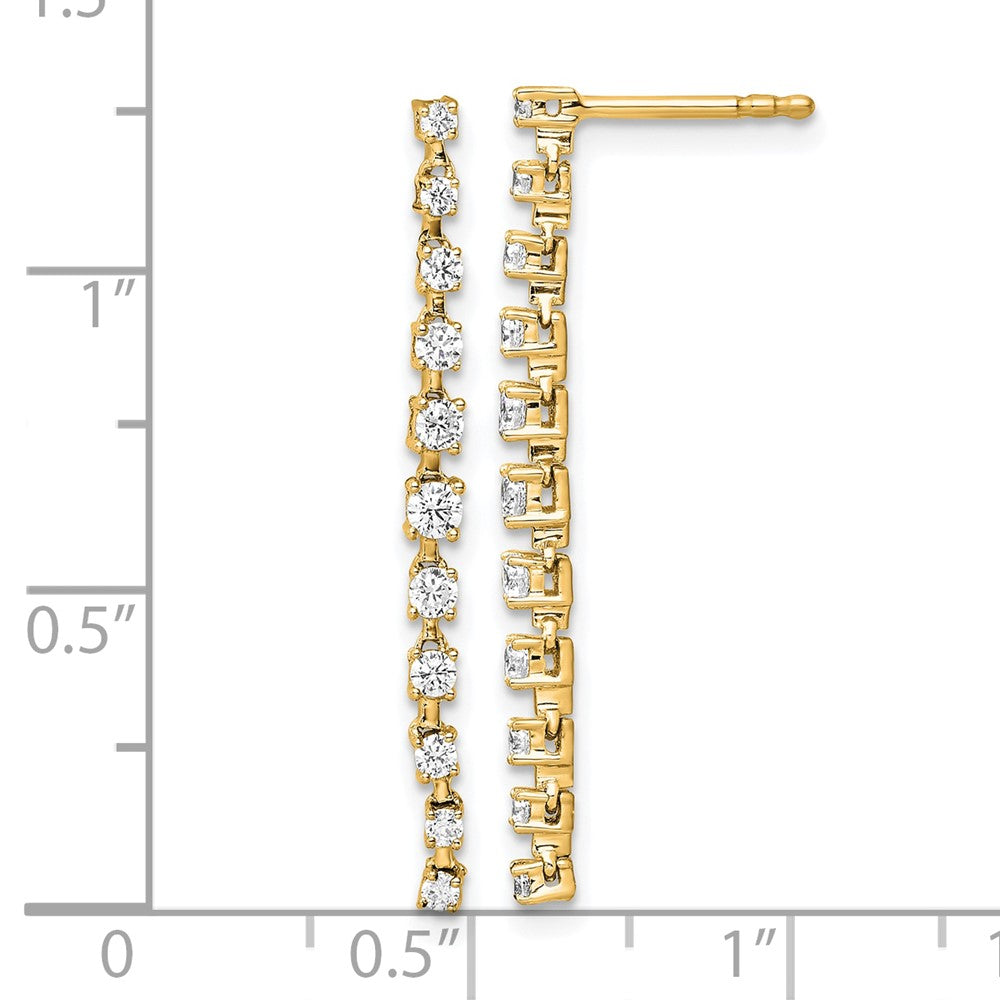 True Origin 14K Yellow Gold 5 carat Lab Grown Diamond VS+ F+ Complete Post Dangle Earrings