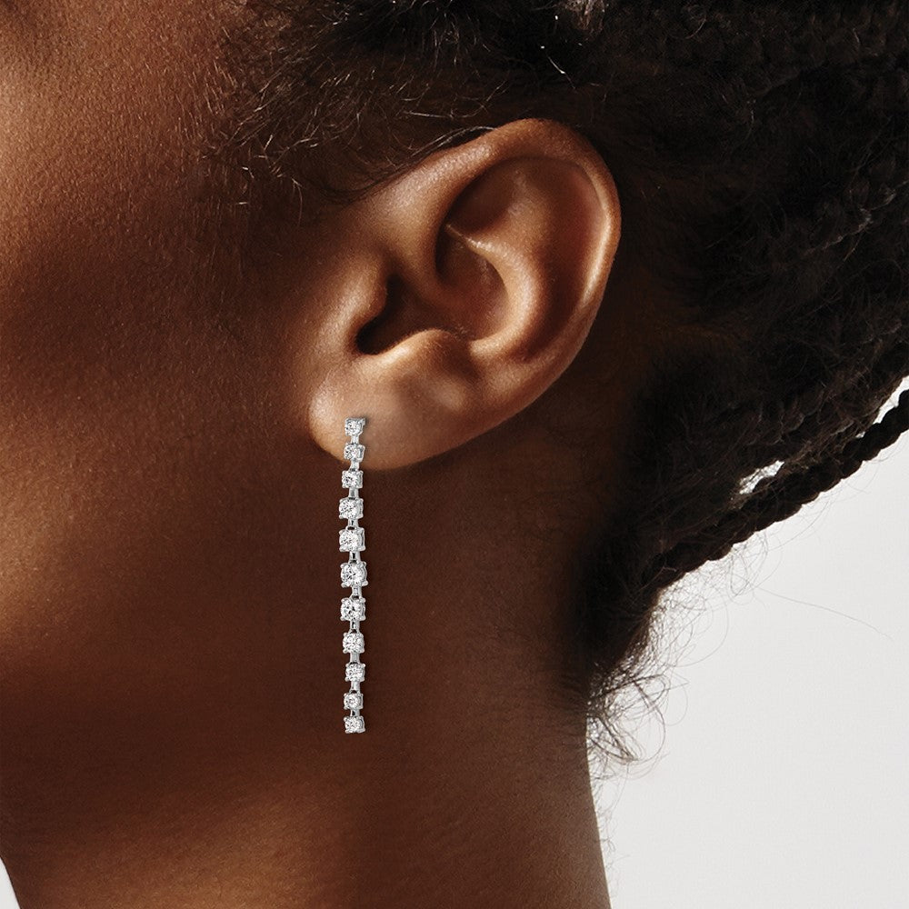 True Origin 14K White Gold 3/8 carat Lab Grown Diamond VS+ F+ Complete Post Dangle Earrings