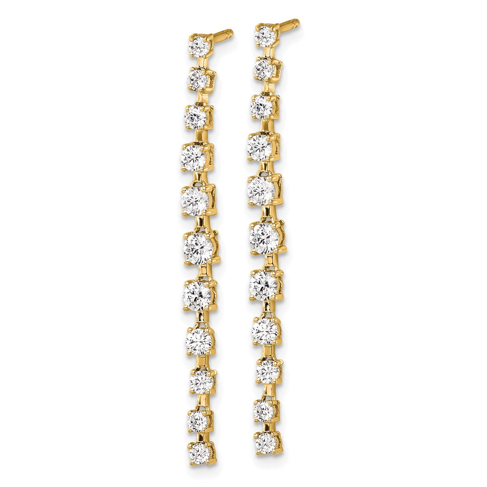 True Origin 14K Yellow Gold 3/8 carat Lab Grown Diamond VS+ F+ Complete Post Dangle Earrings