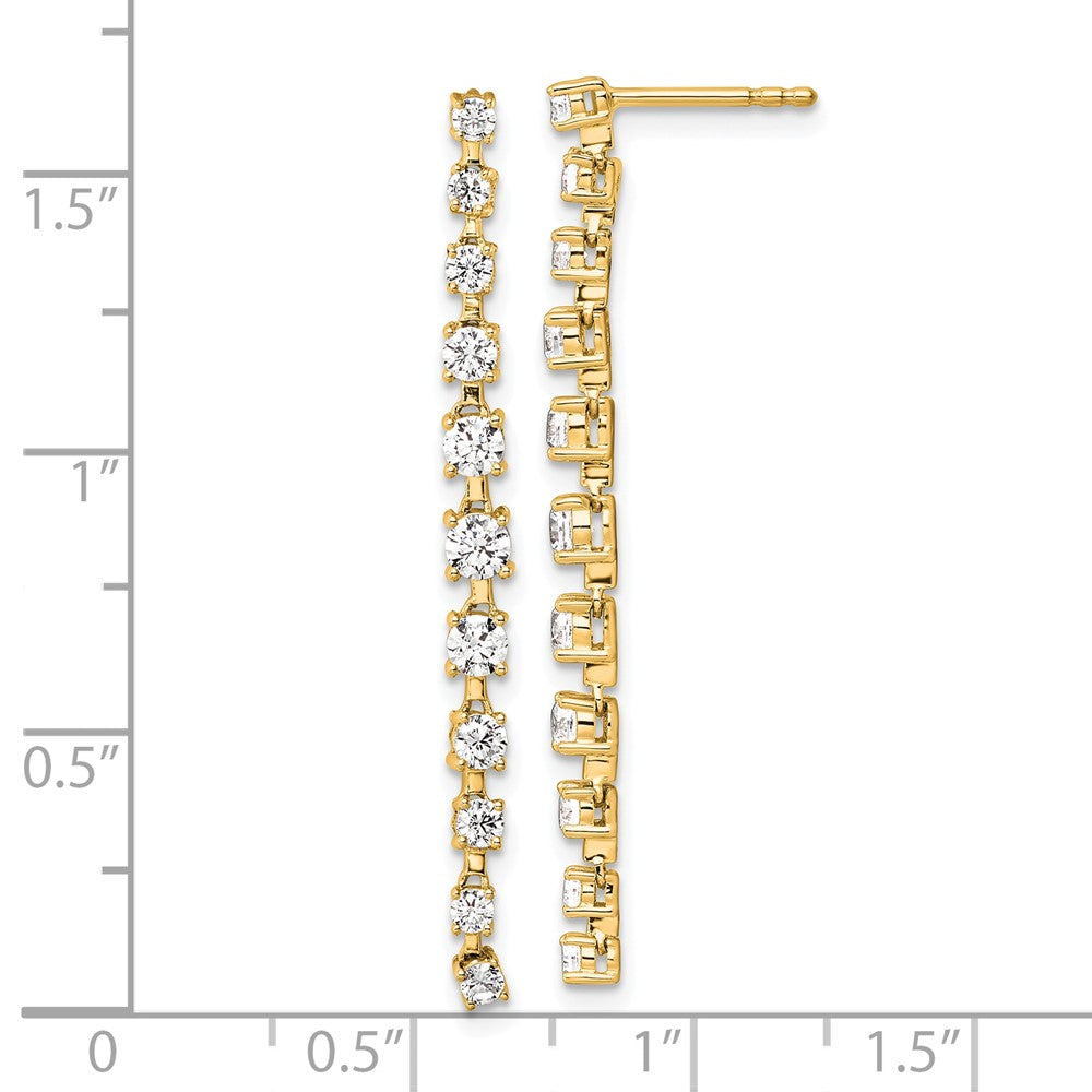 True Origin 14K Yellow Gold 3/8 carat Lab Grown Diamond VS+ F+ Complete Post Dangle Earrings