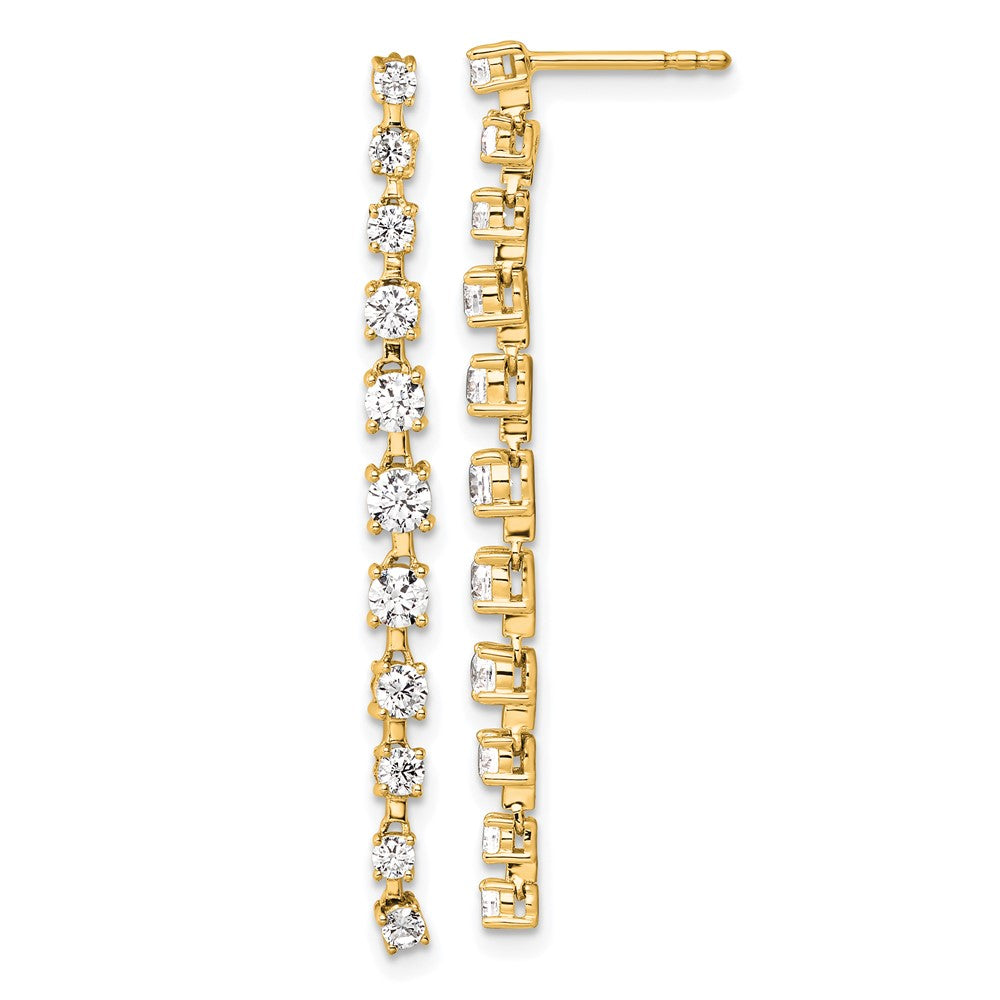 True Origin 14K Yellow Gold 3/8 carat Lab Grown Diamond VS+ F+ Complete Post Dangle Earrings