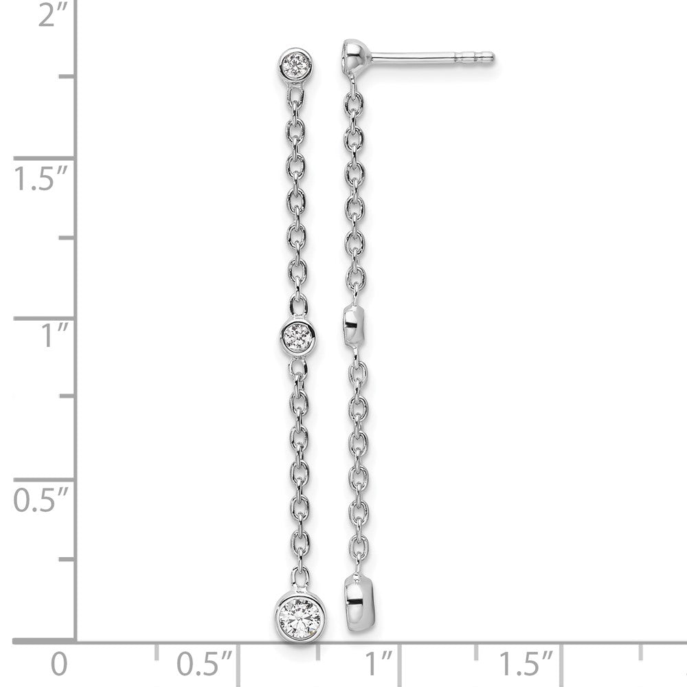 True Origin 14K White Gold 1/3 carat Lab Grown Diamond VS+ F+ Complete Graduated Dangle Post Earrings