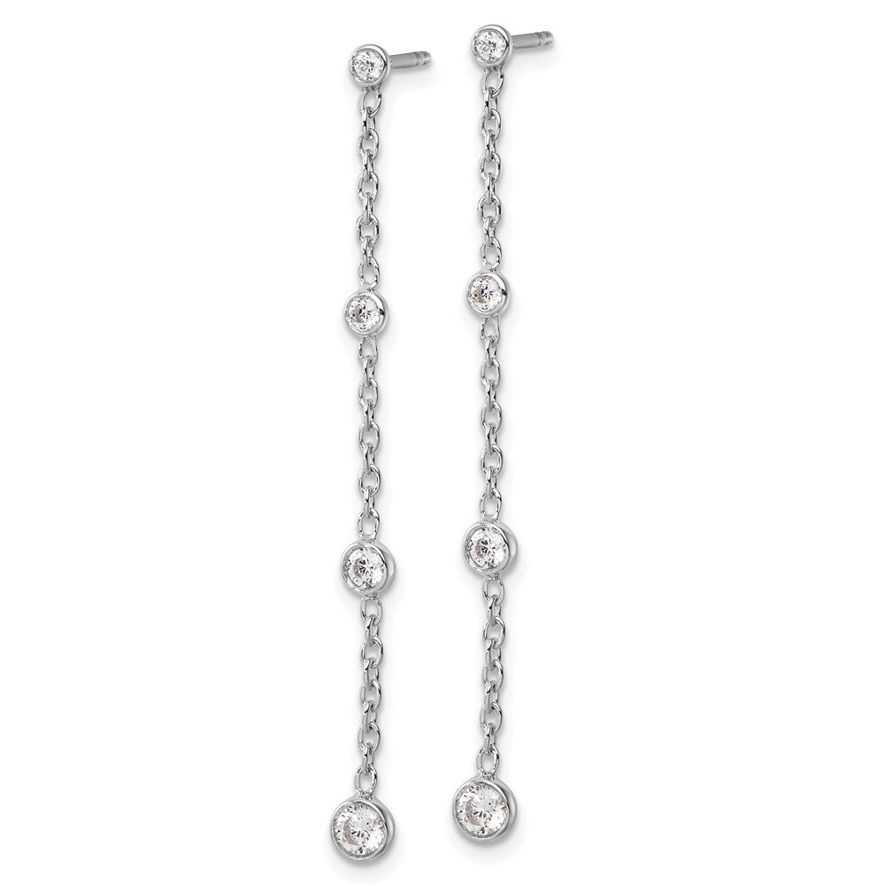 True Origin 14K White Gold 1/2 carat Lab Grown Diamond VS+ F+ Complete Graduated Dangle Post Earrings
