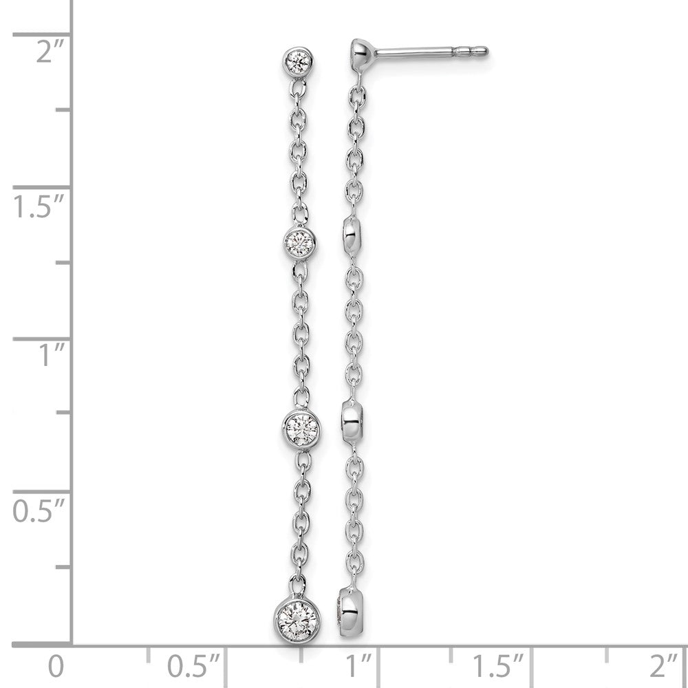 True Origin 14K White Gold 1/2 carat Lab Grown Diamond VS+ F+ Complete Graduated Dangle Post Earrings