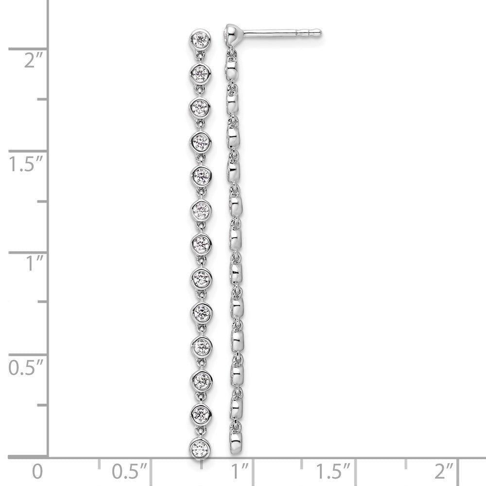 True Origin 14K White Gold 5/8 carat Lab Grown Diamond VS+ F+ Complete Graduated Dangle Post Earrings