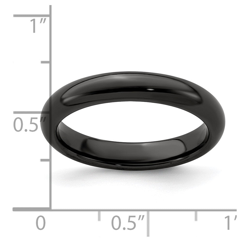 Edward Mirell Titanium Black Ti Polished Domed 4mm Band