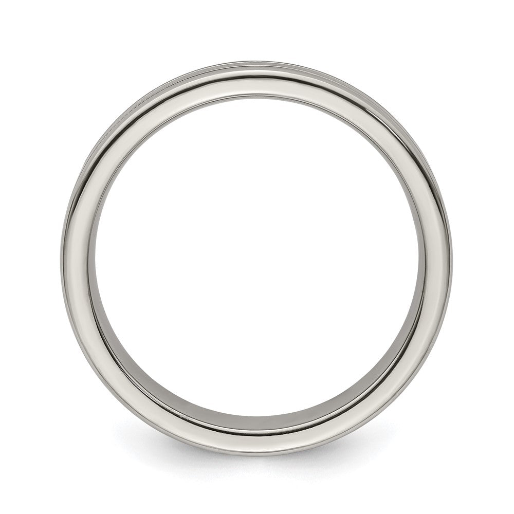 Edward Mirell Titanium Brushed/Polished Flat Milgrain 5mm Band Size 7