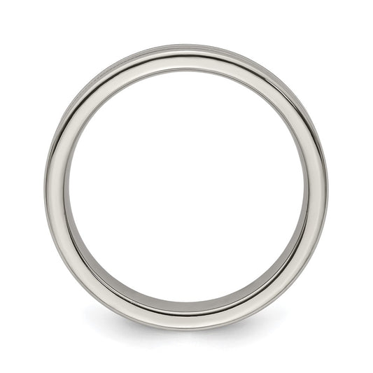 Edward Mirell Titanium Brushed/Polished Flat Milgrain 5mm Band Size 8