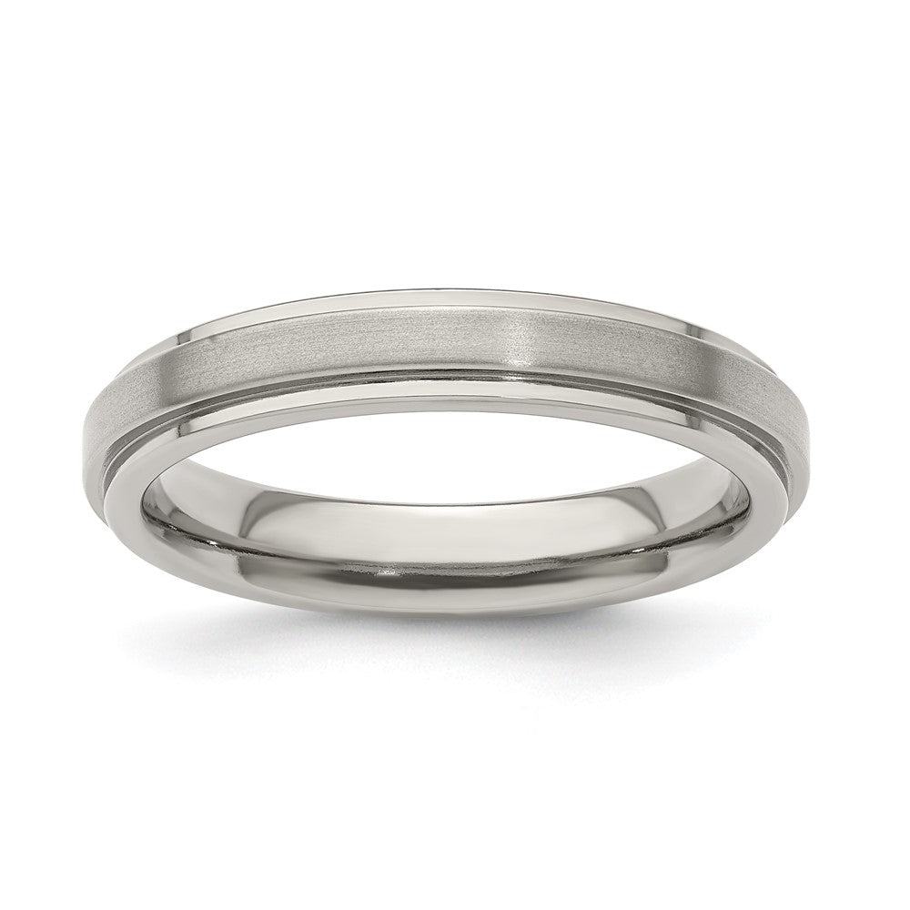 Edward Mirell Titanium Brushed/Polished Flat Step Edge 4mm Band Size 8.5