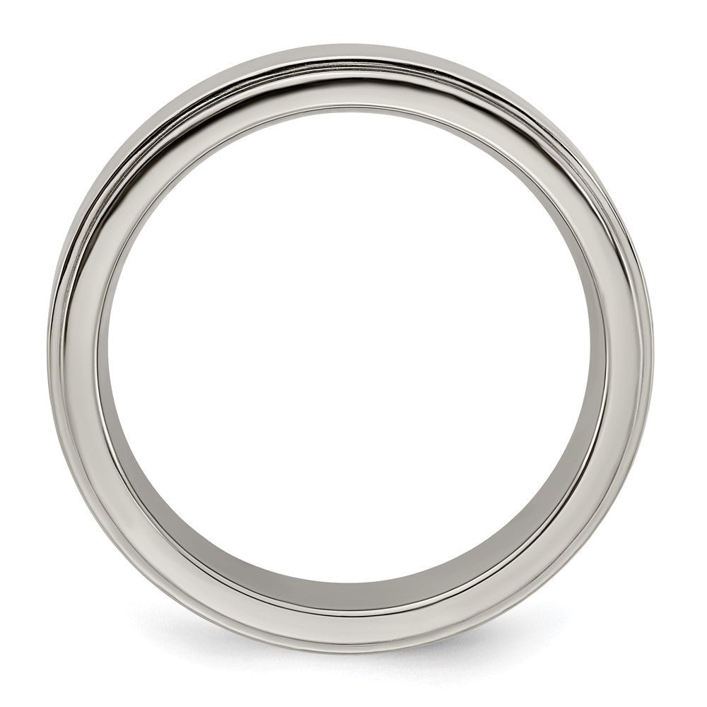 Edward Mirell Titanium Brushed/Polished Flat Step Edge 6mm Band Size 10