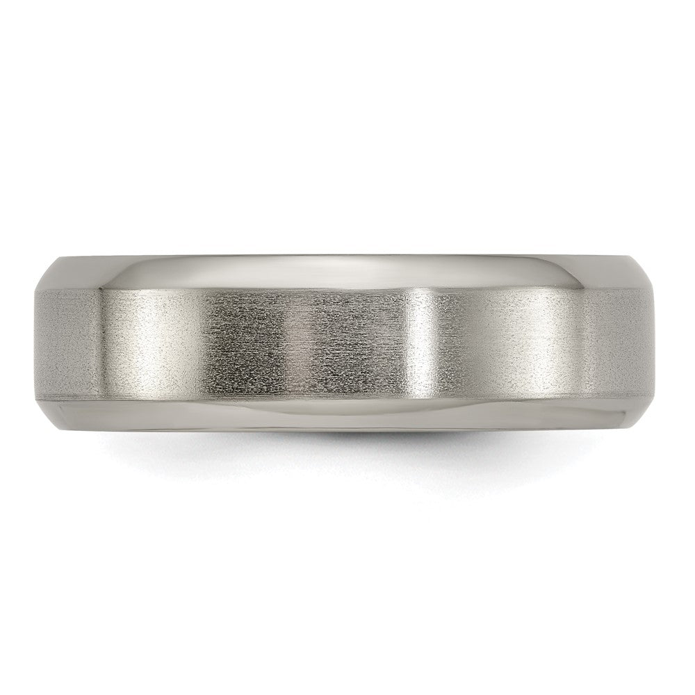 Edward Mirell Titanium Brushed/Polished Beveled Edge 7mm Band Size 7.5