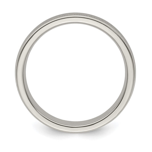 Edward Mirell Titanium Brushed/Polished Tri Dome Milgrain 5mm Band Size 10.5